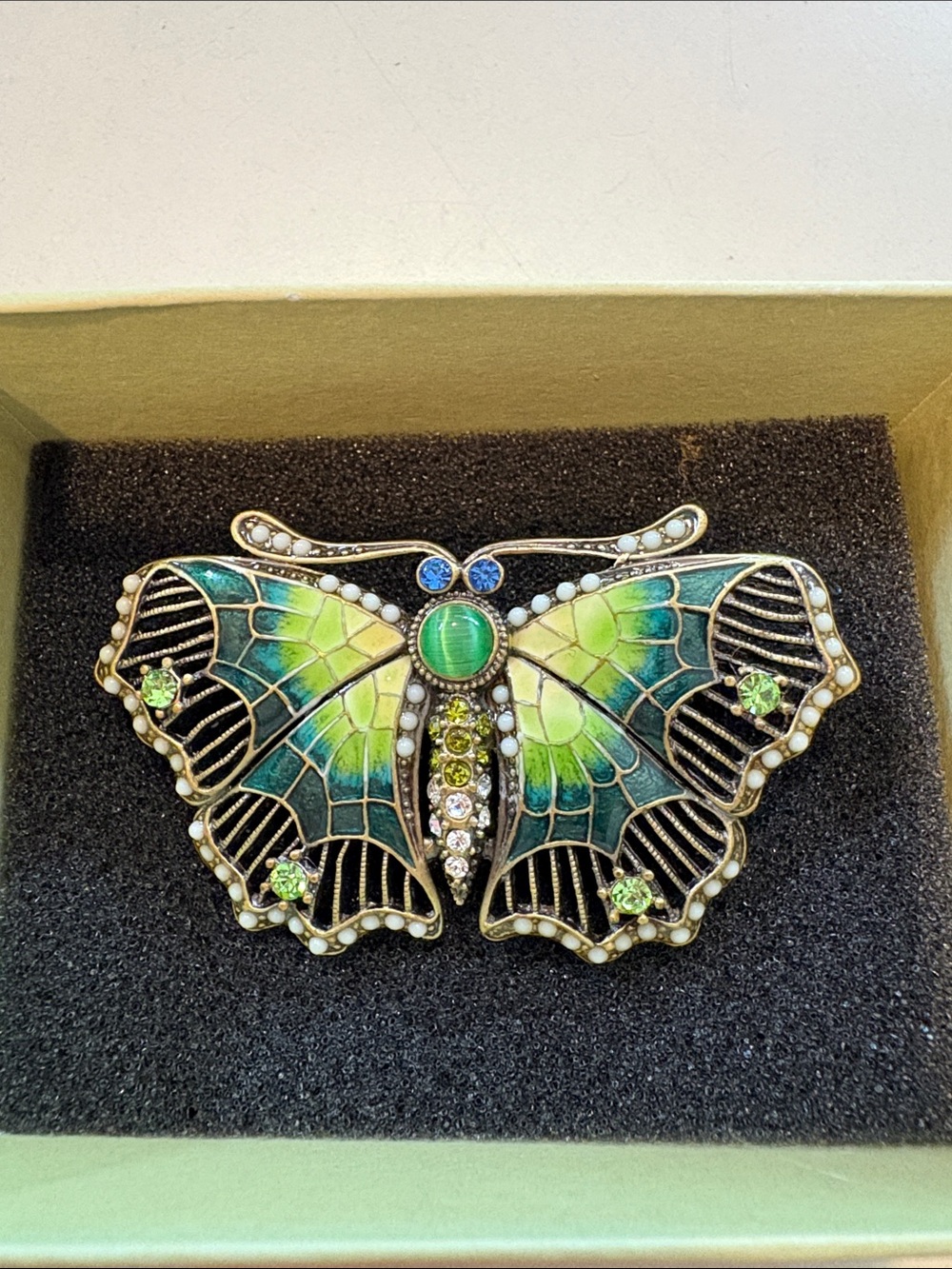 Vintage Two's Company Papillon Austrian Crystal Butterfly Pin